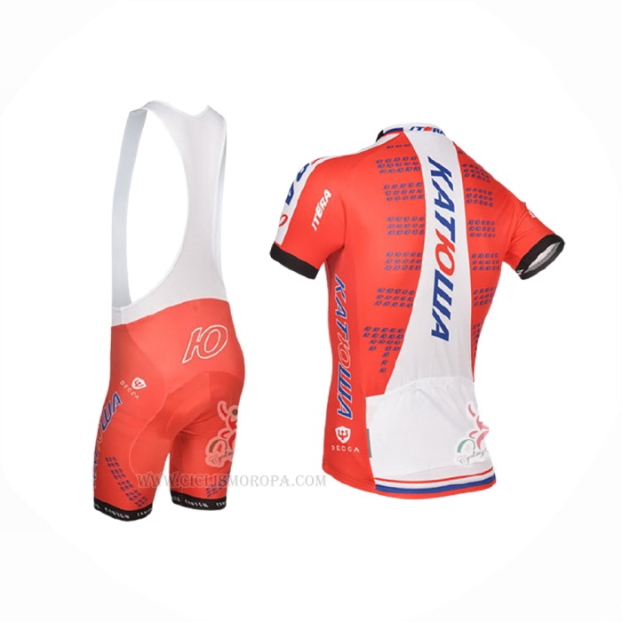 2014 Ropa Ciclismo Katusha Blanco Rojo Mangas Corta y Culotte Corto